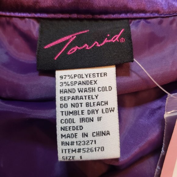 Torrid Purple Slip Dress Size 1 Beaded New With Tags Satin Short Evening Coctail - Picture 5 of 6
